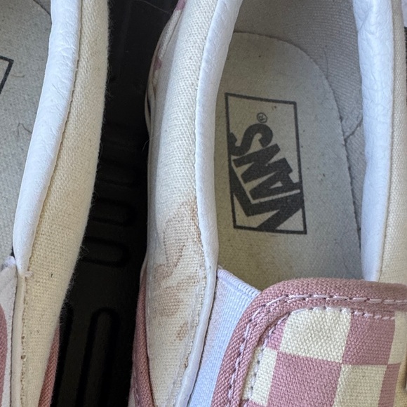Vans Pink and Cream Checkered Loafers - Picture 3 of 4